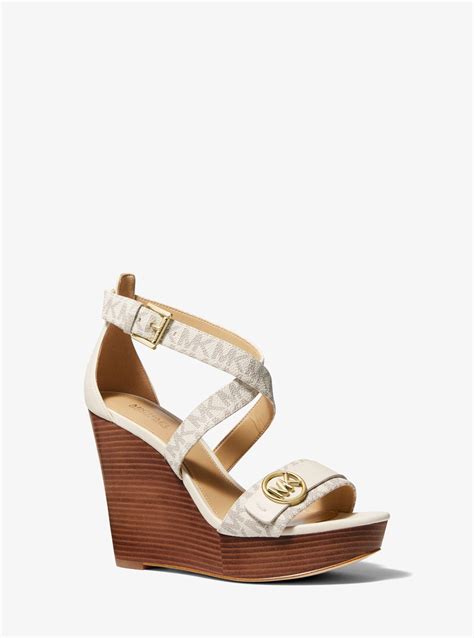 michael kors carmen faux leather wedge sandal|Carmen Faux Leather Wedge Sandal .